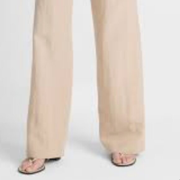 On Trend! Khaki Wide Leg Cotton Trousers - Picture 2 of 5
